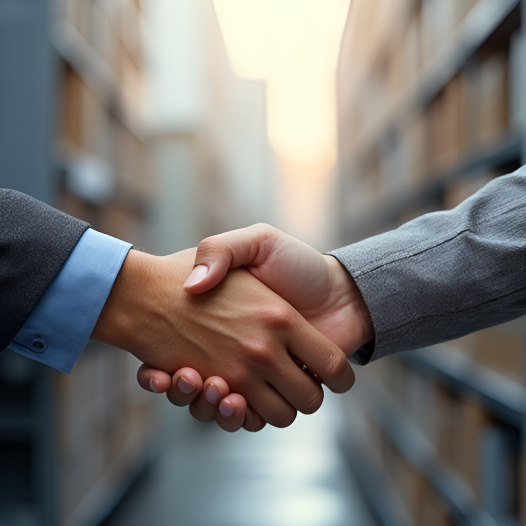 An image depicting collaboration and partnership, perhaps showing diverse individuals from different companies shaking hands or working together, symbolizing strong supplier relationships.
