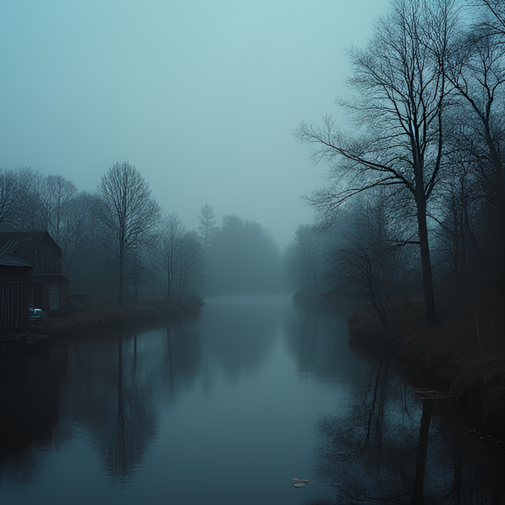 An atmospheric image showing a view of Husby in Stockholm, reflecting the environment that influenced Dree Low's music, perhaps at dusk.